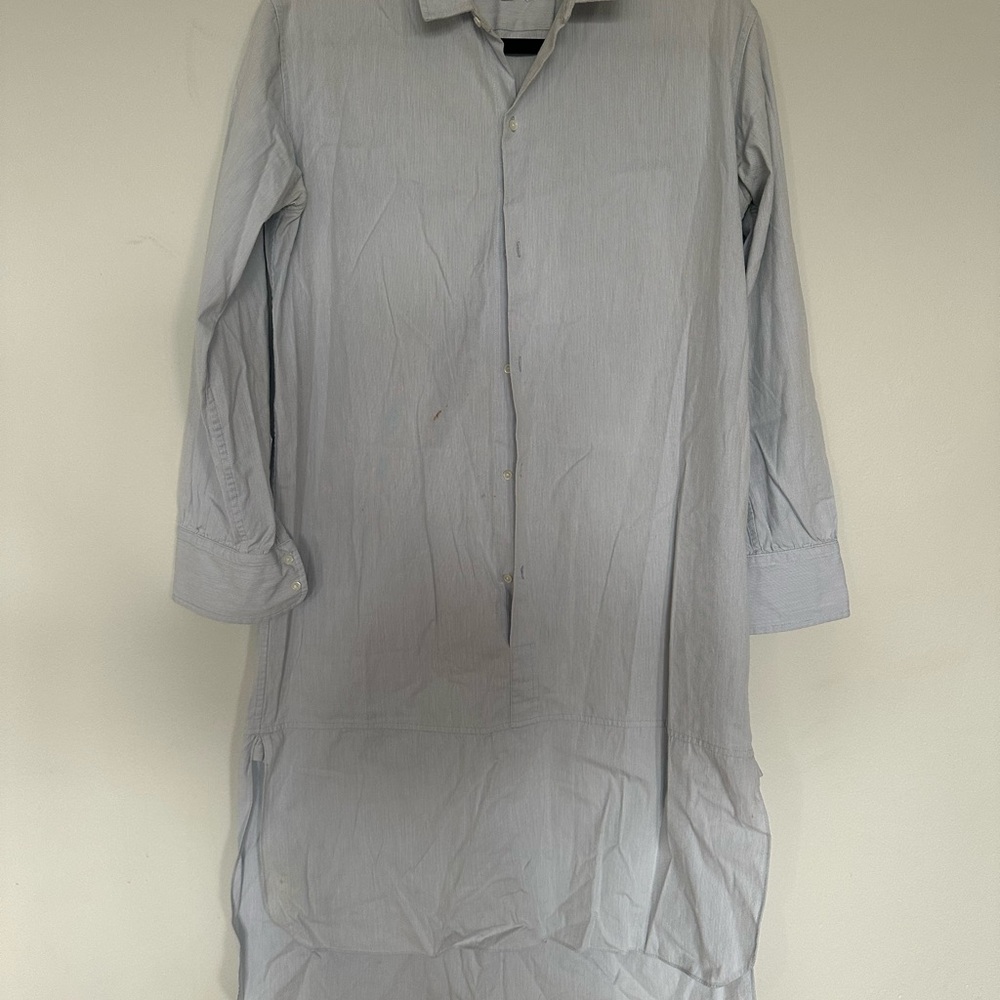 Nili Lotan Gray Dress Shirt Lightweight Long Sleeves